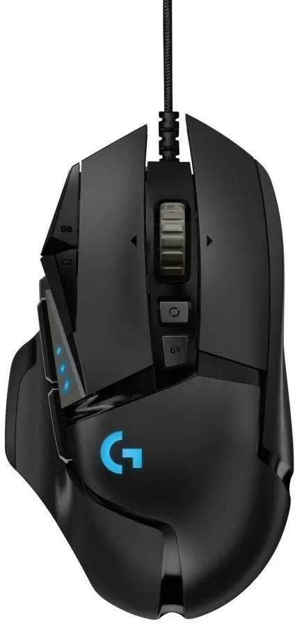 Мышь Logitech G502 Hero, игровая, оптическая, проводная, USB, черный [910-005474]